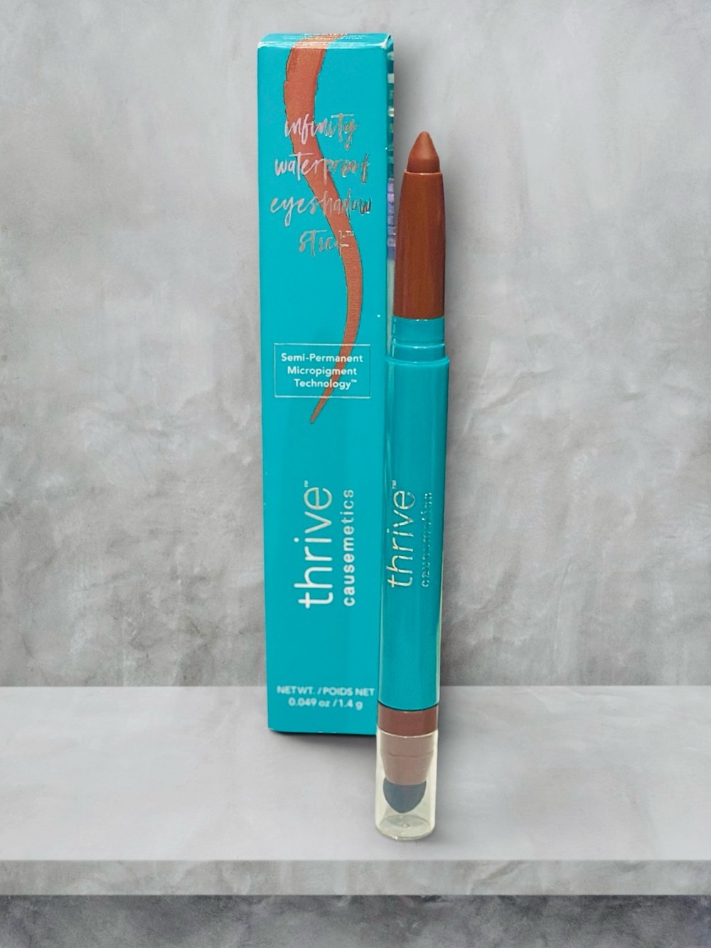 Thrive Kaelyn Infinity Waterproof Eyeshadow Stick- warm sienna matte, vegan
